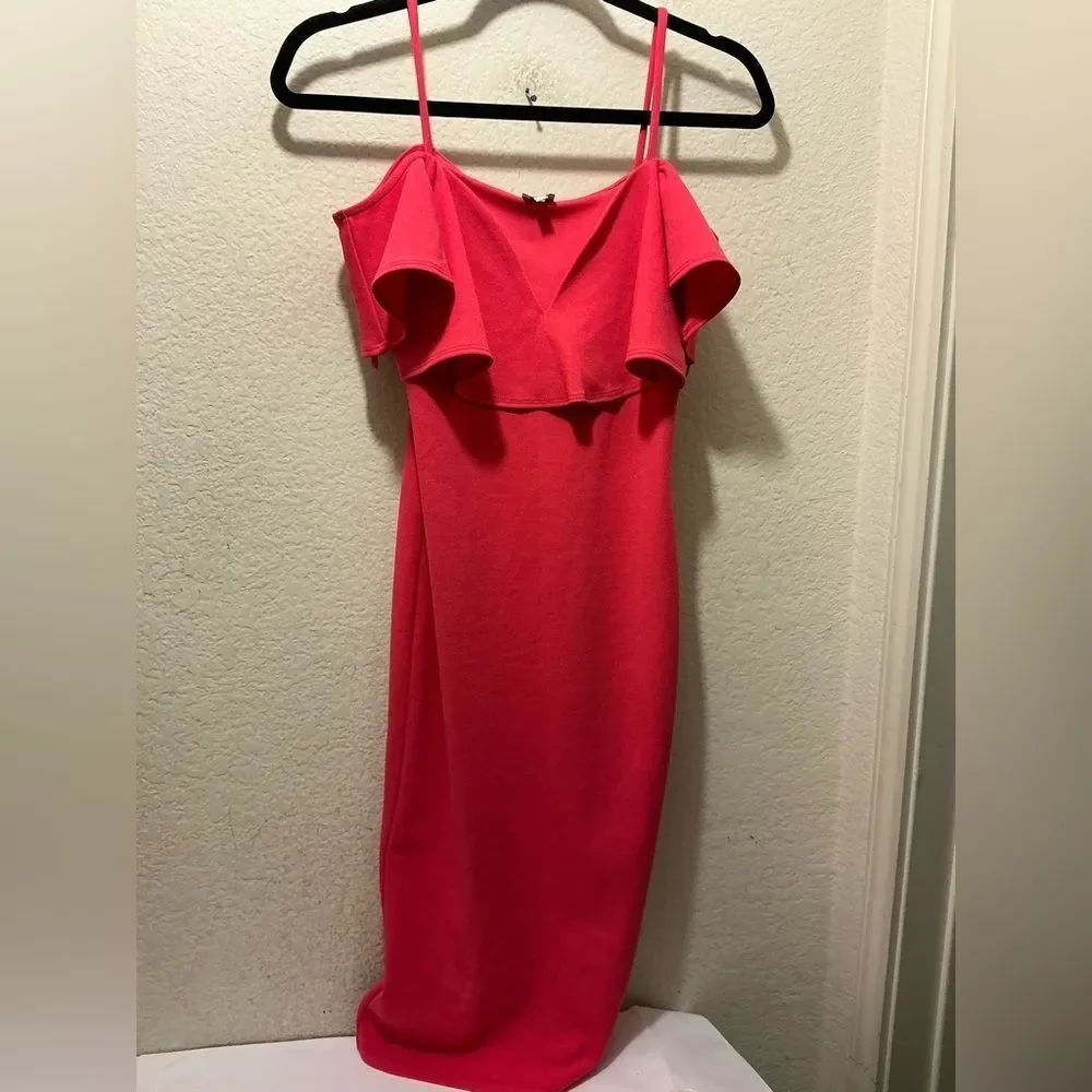 River island Elegant Pink Ruffle Dress size Eur 34